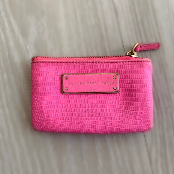 Marc Jacob’s Neon Pink Wallet Key Ring Pouch - Picture 1 of 6